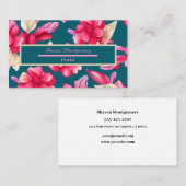 Pink Pastel Waterverf Floral Visitekaartje (Voorkant / Achterkant)