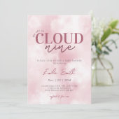 Pink Pastel We zijn op Cloud Nine Baby shower Kaart (Staand voorkant)