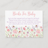 Pink Pastel Wildflower Baby shower Boekaanvraag Informatiekaartje (Voorkant)