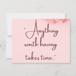 Pink Patience loont - Motivatie Quote Poster Briefkaart