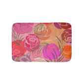 Pink pattern with flowers and plants badmat (Voorkant)