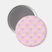 Pink Paw Print Bone Patroon Magneet (Voorkant / Achterkant)