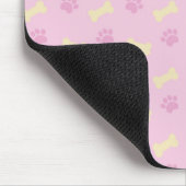Pink Paw Print Bone Patroon Muismat (Hoek)