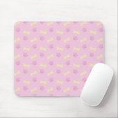 Pink Paw Print Bone Patroon Muismat (Met muis)