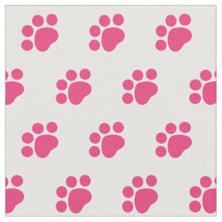 Pink Paw Print Patroon Stof