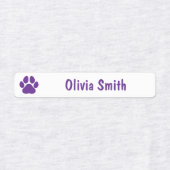 Pink Paw Print Personalized Kids Name Labels (Design 1)