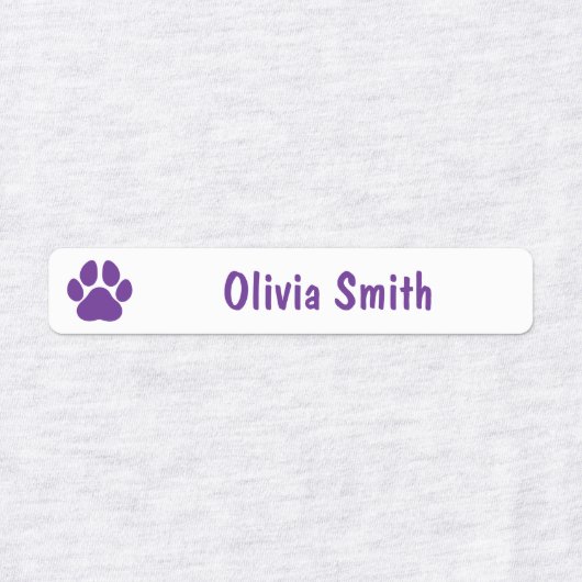 Pink Paw Print Personalized Kids Name Labels (Design 1)
