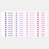 Pink Paw Print Personalized Kids Name Labels (Vel)