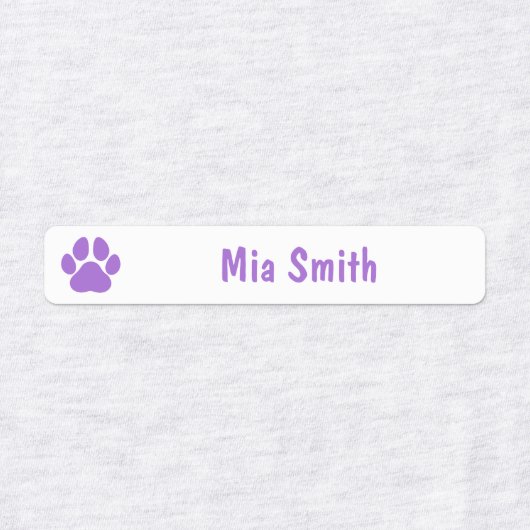 Pink Paw Print Personalized Kids Name Labels (Design 2)