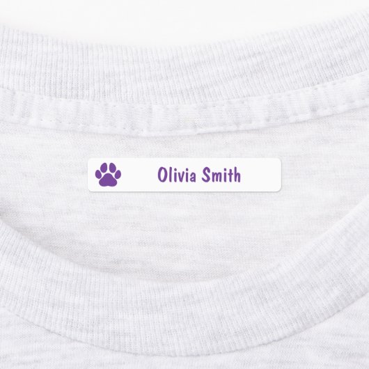 Pink Paw Print Personalized Kids Name Labels (Aangebracht)