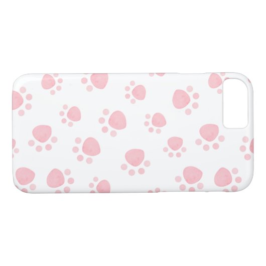 Pink Paw Print Phone Case (Achterkant (Horizontaal))