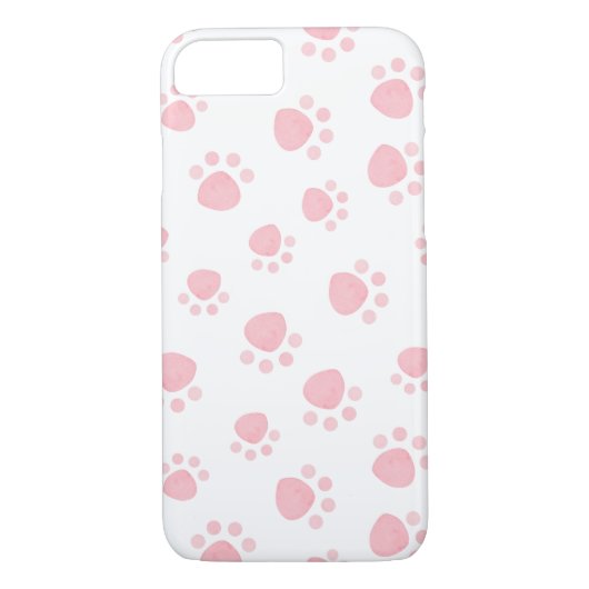 Pink Paw Print Phone Case (Achterkant)
