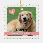 Pink Paw Prints Dog Pet Memorial Ornament Gifts (Voorkant)