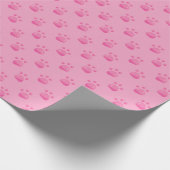 Pink Paw Prints Patroon | Achtergrond Cadeaupapier (Hoek)