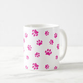 Pink Paw Prints Patroon Koffiemok (Voorkant rechts)
