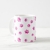 Pink Paw Prints Patroon Koffiemok (Voorkant links)