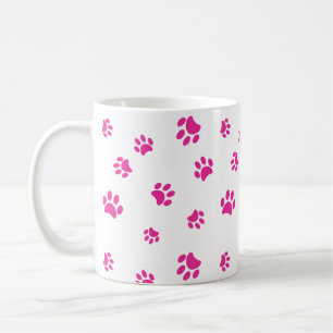 Pink Paw Prints Patroon Koffiemok