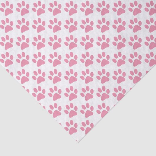 Pink Paw Prints Patroon Tissuepapier (Detail)
