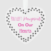 Pink Paw Prints Pet Memorial Ornament (voorkant)