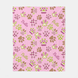 Pink Paws Hond's Fleece Deken