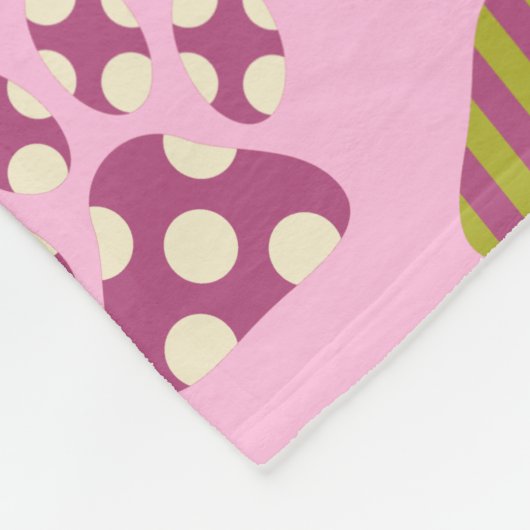 Pink Paws Hond's Fleece Deken (Hoek)