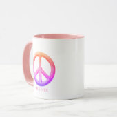 Pink Peace Hot Beverage Mug Custom Name Fun Gift  Mok (Voorkant links)
