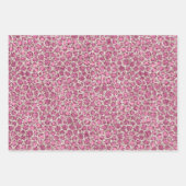 Pink Peace Love Leopard Glitter Inpakpapier Vel (Voorkant 2)
