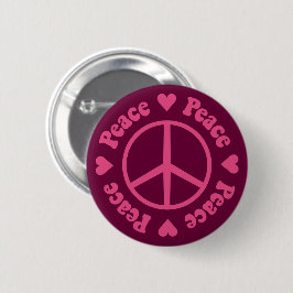 Pink Peace Ronde Button 5,7 Cm