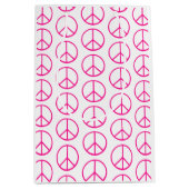 Pink Peace Sign Gift Wrap Medium Cadeauzakje (Voorkant)