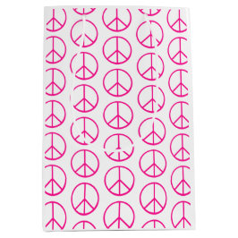 Pink Peace Sign Gift Wrap Medium Cadeauzakje