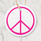 Pink Peace Sign Groovy Gift Wrap Bedankjes Labels (Voorkant)