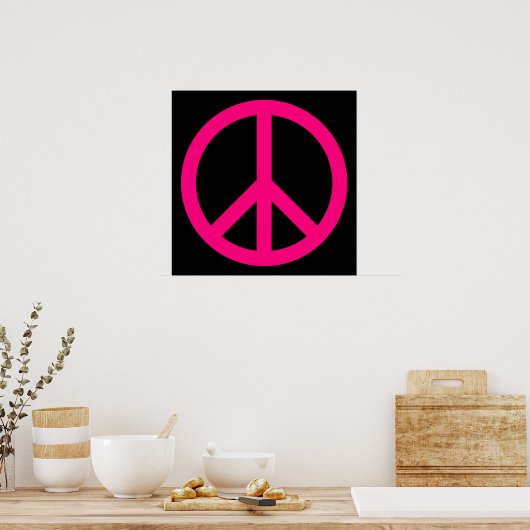 Pink Peace Sign Poster (Keuken)