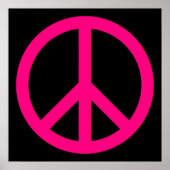 Pink Peace Sign Poster (Voorkant)