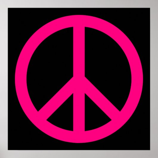 Pink Peace Sign Poster (Voorkant)