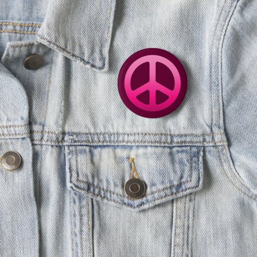 Pink Peace Sign Ronde Button 5,7 Cm (In situ)