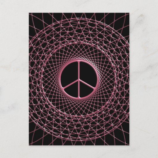 PINK PEACE SPIRAL BRIEFKAART (Voorkant)