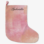 Pink Peach Abstract gepersonaliseerd Grote Kerstsok (Voorkant)