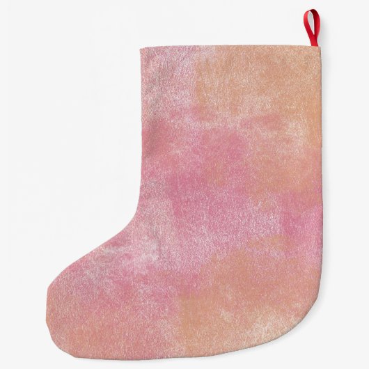 Pink Peach Abstract gepersonaliseerd Grote Kerstsok (Achterkant)