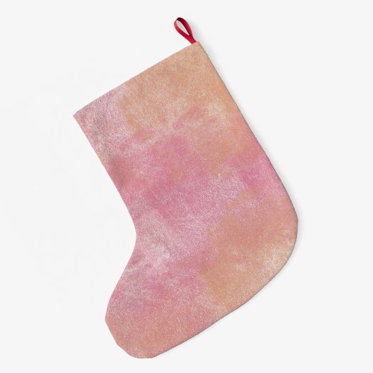 Pink Peach Abstract gepersonaliseerd Grote Kerstsok (Achterkant (Hangend))
