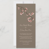Pink Peach Blossom Sakura Chinese Weddenschap Invi Kaart (Voorkant)