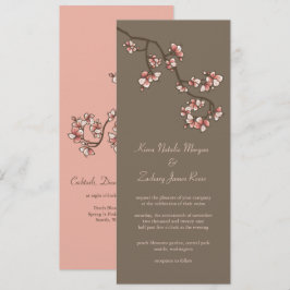 Pink Peach Blossom Sakura Chinese Weddenschap Invi Kaart