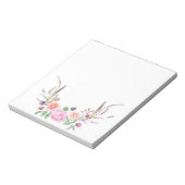 Pink Peach Blue Floral Berries Feathers Notitieblok (Linkerzijde)