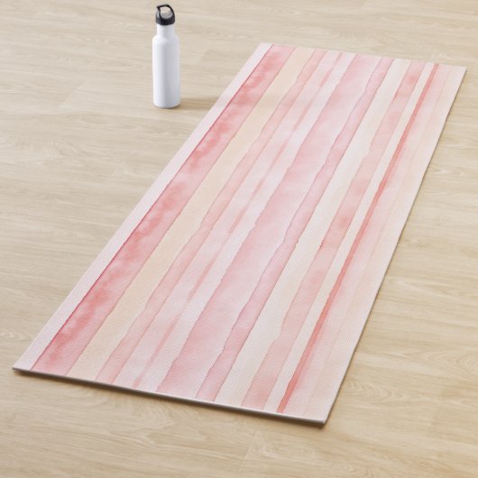 Pink Peach Blush Stripes Yogamat (In situ)