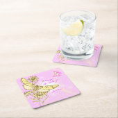 Pink Peach Butterfly Kartonnen Onderzetters (Insitu)
