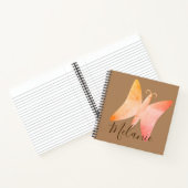 Pink Peach Butterfly Personalized Spiral Notitiebo Notitieboek (Binnen)