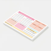 Pink Peach Doelen Stemming Dagelijkse Zelfzorg Pla Post-it® Notes (Schuin)