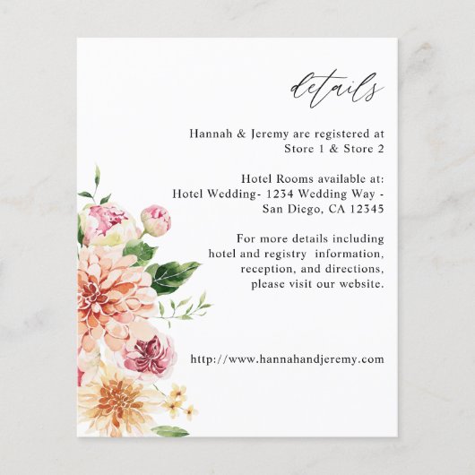 Pink & Peach Floral & Greenery - Gegevens over de  Flyer (Voorkant)