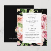 Pink & Peach Floral & Greenery Wedding Blac (Voorkant / Achterkant)