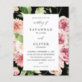 Pink & Peach Floral & Greenery Wedding Blac (Voorkant)