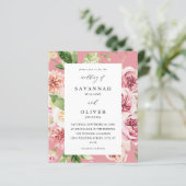 Pink & Peach Floral & Greenery Wedding Pink (Staand voorkant)